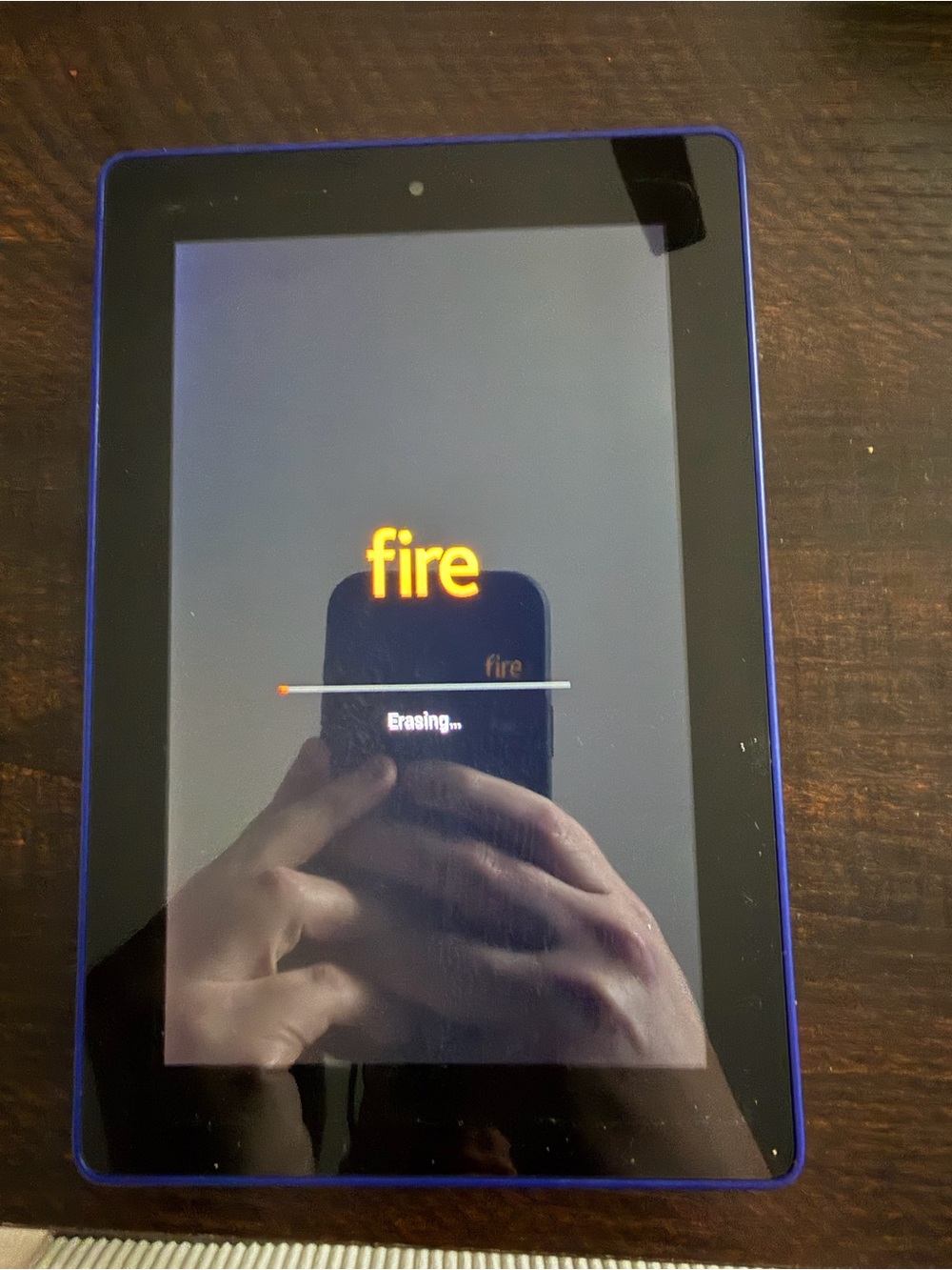 Amazon Fire Tablet in royal blue